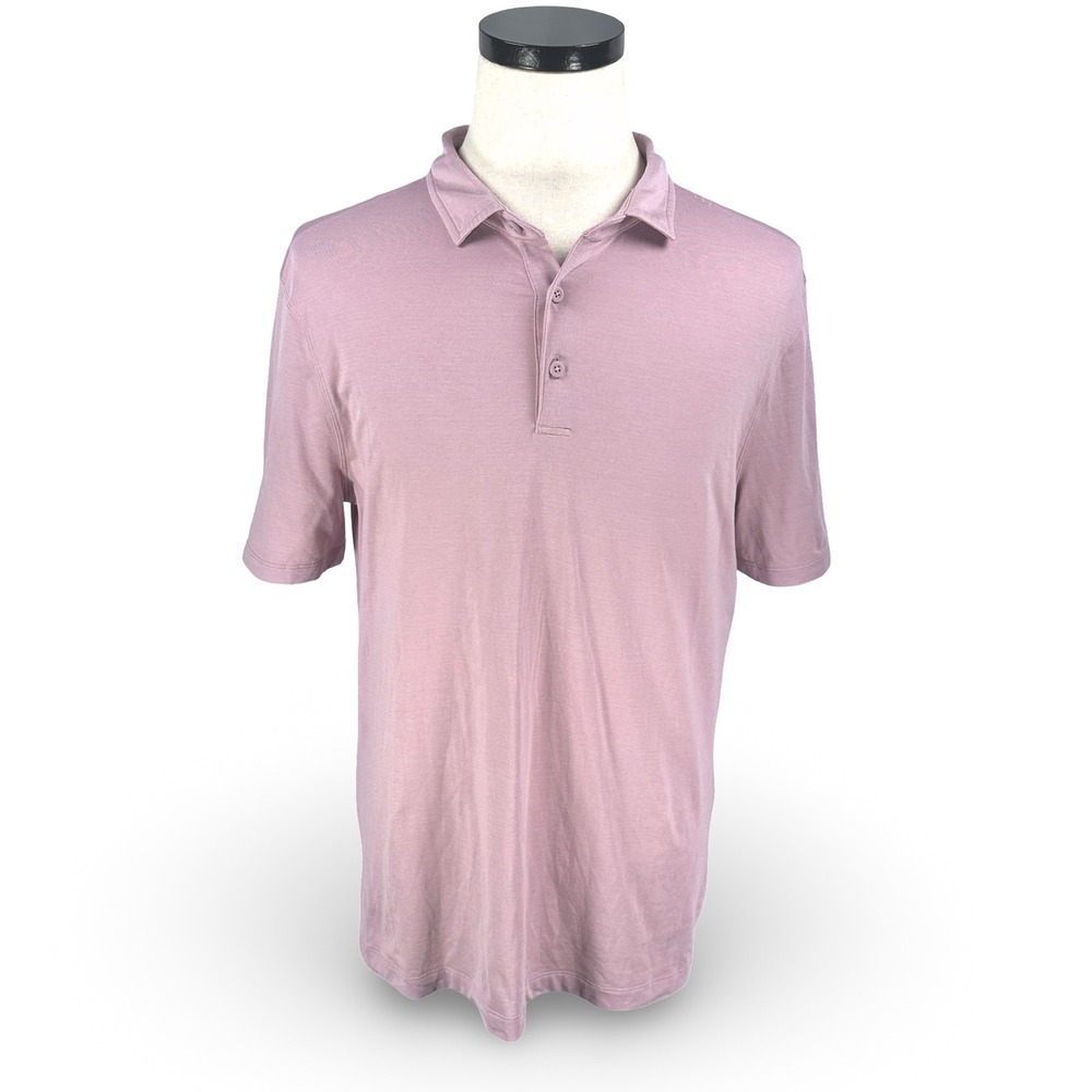 Lululemon Mens Evolution Short Sleeve Polo Shirt Dusty Rose Pink Size Medium